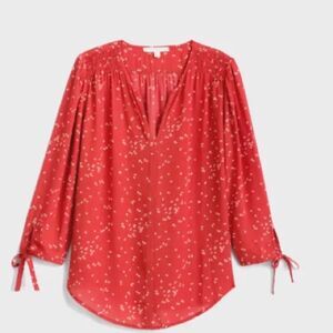 Monday Fun Amiyah Tie Sleeve Blouse burnt orange longsleeve Small stitch fix NWT